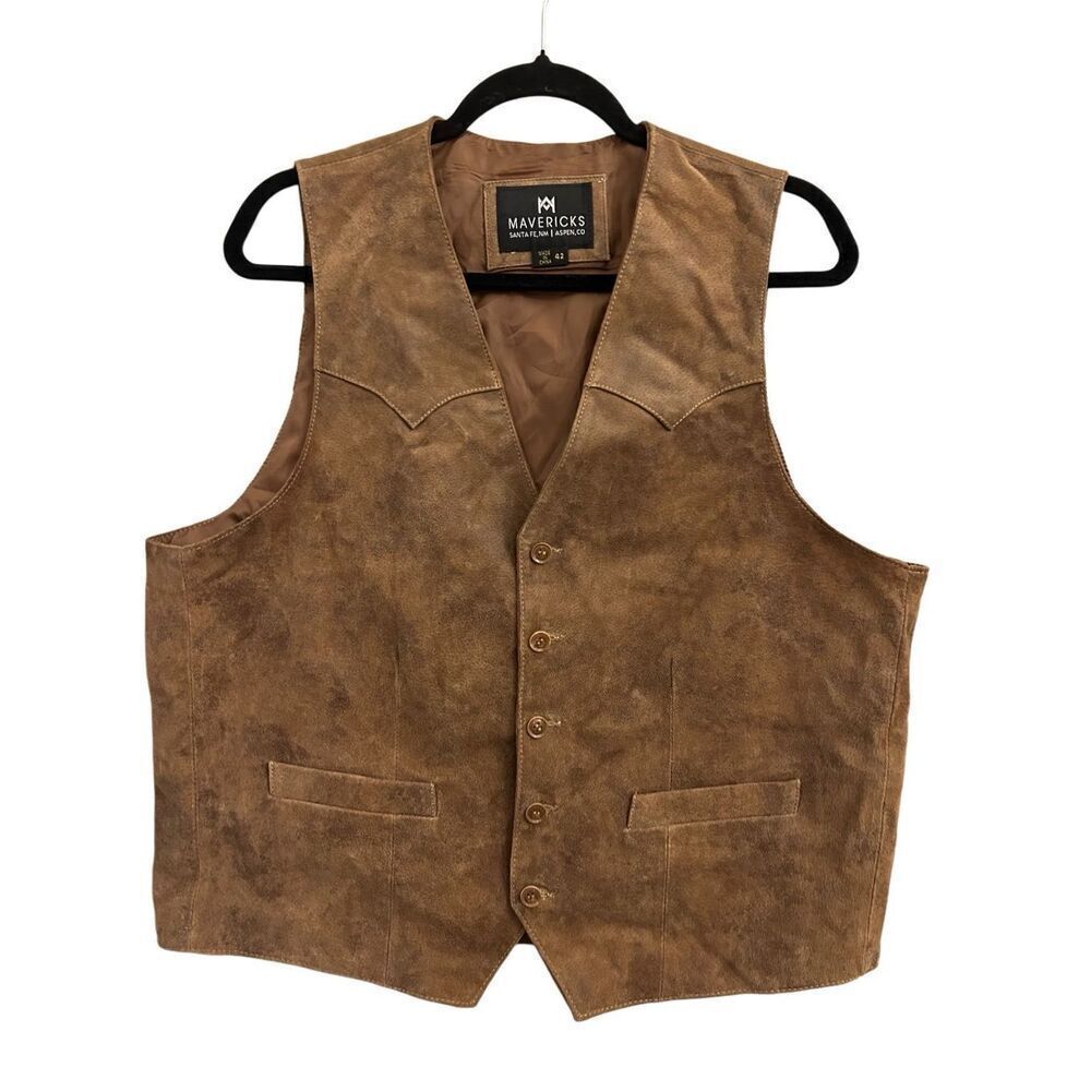 Mavericks Santa Fe men's Suede Vest EU 42 Western cowboy